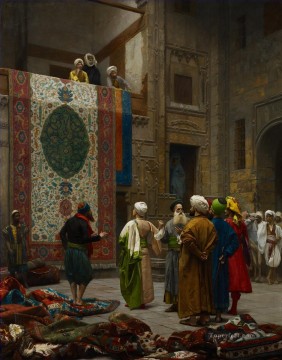  Leon Oil Painting - The Carpet Merchant Jean Leon Gerome Arabs